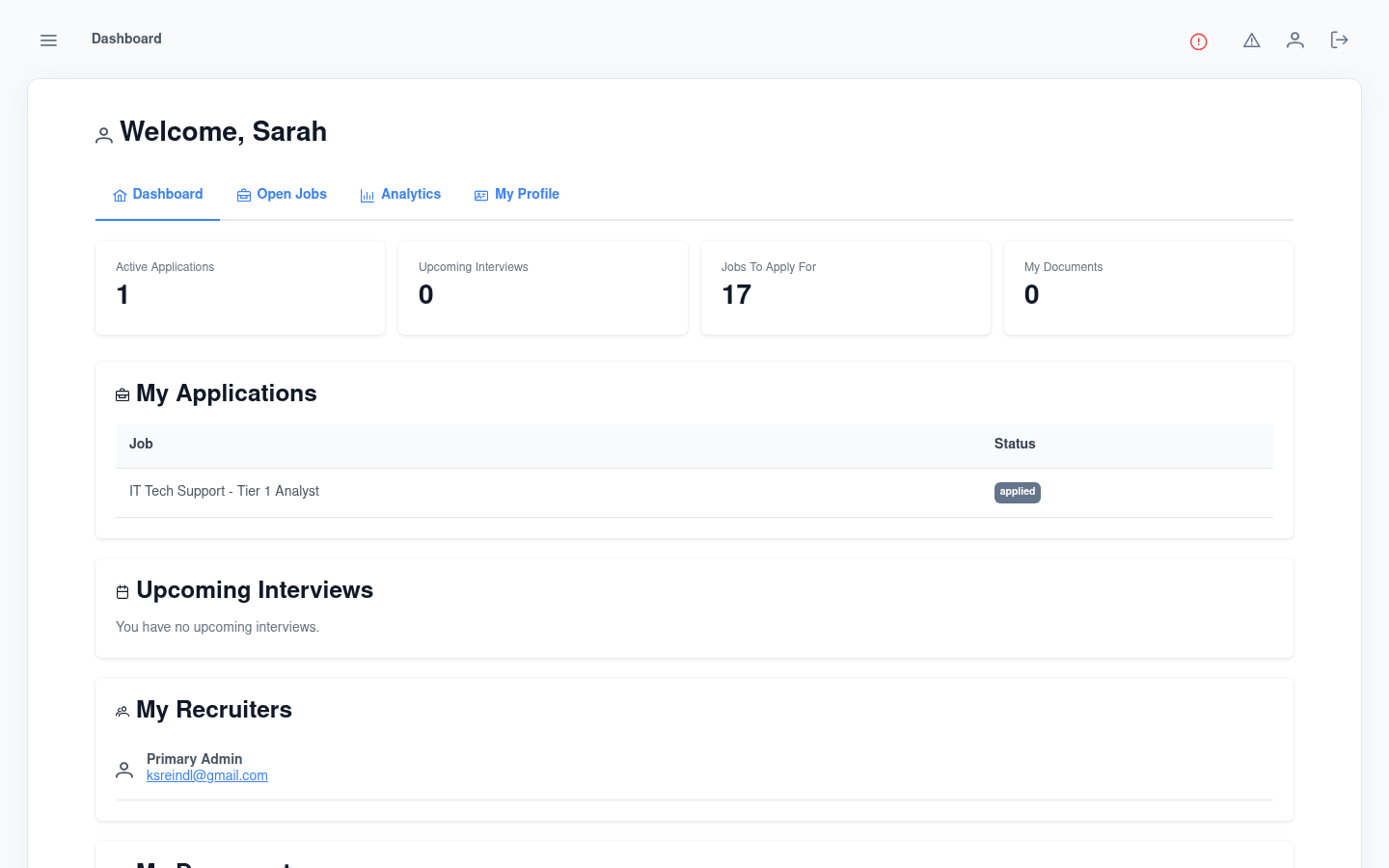 Candidate portal